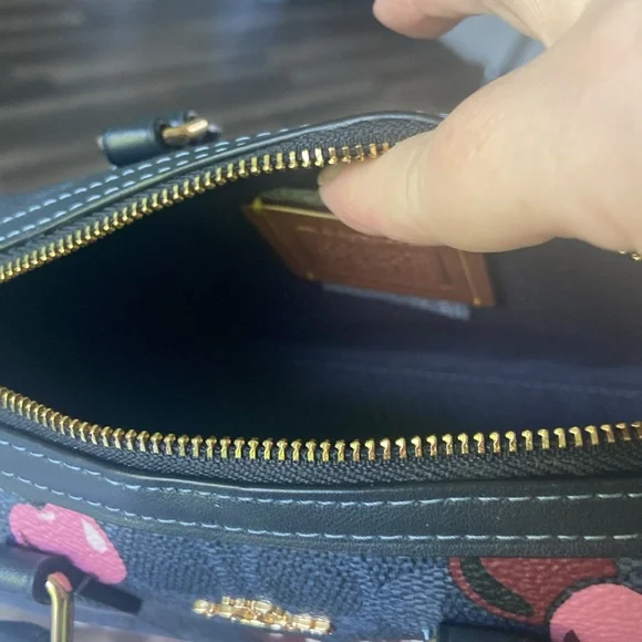 Coach Navy Cherries Mini Rowan Satchel NWT - Picture 8 of 10